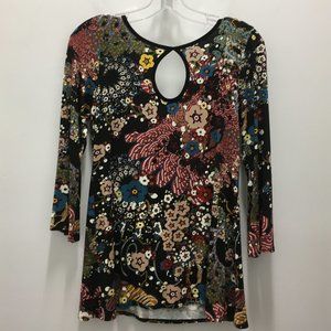 Salaam ¾ Sleeve Keyhole Top Print